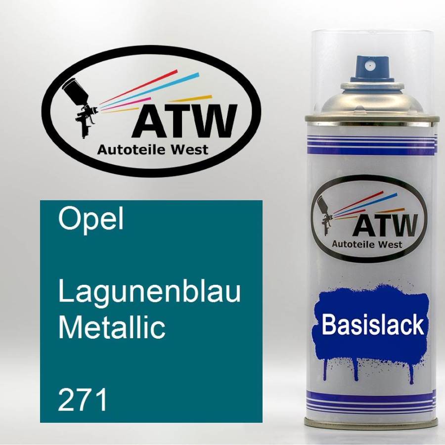 Opel, Lagunenblau Metallic, 271: 400ml Sprühdose, von ATW Autoteile West.